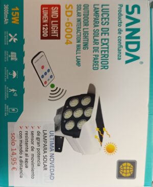 Llum solar d'exterior Sanda SD-6004 amb comandament